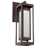 Double Box Lantern Outdoor Wall Sconce - Statuary Bronze / Frosted Glass