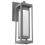 Double Box Lantern Outdoor Wall Sconce - Argento Grey / Frosted Glass