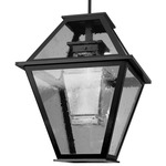 Terrace Nested Outdoor Pendant - Textured Black / Clear Seeded