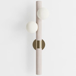 Willow Wall Sconce - White Oak / Brushed Brass