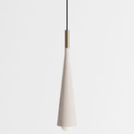 Stem Pendant - Brushed Brass / White Oak