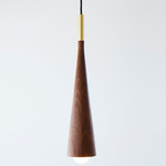 Stem Pendant - Brushed Brass / Walnut