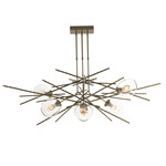 Griffin Linear Chandelier - Natural Iron / Clear Simon Pearce
