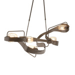 Graffiti Linear Pendant - Bronze / Clear