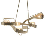 Graffiti Linear Pendant - Soft Gold / Clear