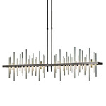 Cityscape Large Linear Pendant - Dark Smoke / Sterling