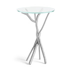 Brindille Accent Table - Vintage Platinum / Clear