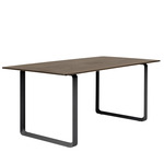 70/70 Dining Table - Black / Solid Smoked Oak