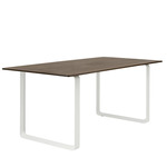70/70 Dining Table - White / Solid Smoked Oak