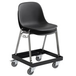 Fiber Side Chair Trolley - Black
