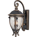 Camden VX Outdoor Wall Light - Golden Bronze / Water Glass