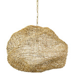 Andorra Wicker Pendant - Antique Brass / Natural