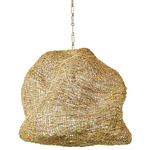 Andorra Wicker Pendant - Antique Brass / Natural