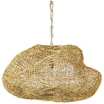 Andorra Wicker Pendant - Antique Brass / Natural