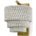 Veranda Wall Sconce - Antique Brass / Woven Whitewash