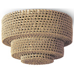 Veranda Flush Ceiling Light - Nickel / Woven Natural