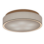 Moon Semi Flush Mount - Natural Veneer Durmast / Ivory Fabric