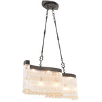 Venezia Linear Chandelier - Brushed Grey / Amber