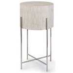 Bone Table - Polished Nickel / Bone Tile