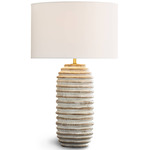 Carmel Wood Table Lamp - White / White