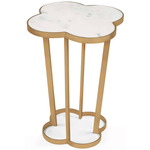 Clover Table - Natural Brass / White