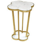 Clover Table - Natural Brass / White