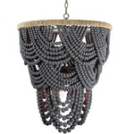 Lorelei Wood Bead Chandelier - Grey