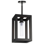 Coastal Living Montecito Outdoor Pendant - Charcoal / Frosted