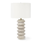 Nova Wood Table Lamp - White / White