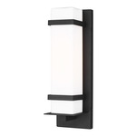 Alban Outdoor Wall Sconce - Black / Opal