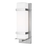 Alban Outdoor Wall Sconce - Satin Aluminum / Opal