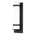 Alban Outdoor Wall Sconce - Black / Opal