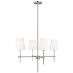 Baker Chandelier - Brushed Nickel / White