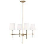 Baker Chandelier - Satin Brass / White