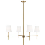 Baker Chandelier - Satin Brass / White