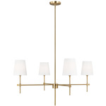 Baker Chandelier - Satin Brass / White