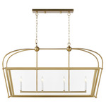 Charleston Linear Pendant - Satin Brass / Clear