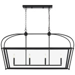 Charleston Linear Pendant - Midnight Black / Clear