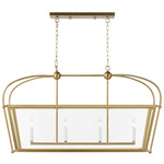 Charleston Linear Pendant - Satin Brass / Clear