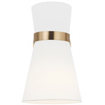 Clark Wall Sconce - Satin Brass / White Linen