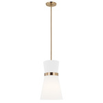 Clark Pendant - Satin Brass / White Linen