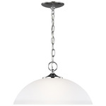 Geary Dome Pendant - Chrome / Satin Etched