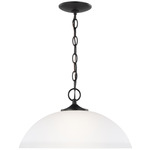 Geary Dome Pendant - Midnight Black / Satin Etched