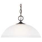 Geary Dome Pendant - Bronze / Satin Etched