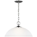Geary Dome Pendant - Chrome / Satin Etched