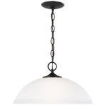 Geary Dome Pendant - Midnight Black / Satin Etched