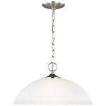 Geary Dome Pendant - Brushed Nickel / Satin Etched