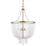Jackie Pendant - Satin Brass / White
