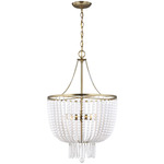 Jackie Pendant - Satin Brass / White