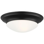 Nash Flush Ceiling Light - Midnight Black / Satin Etched